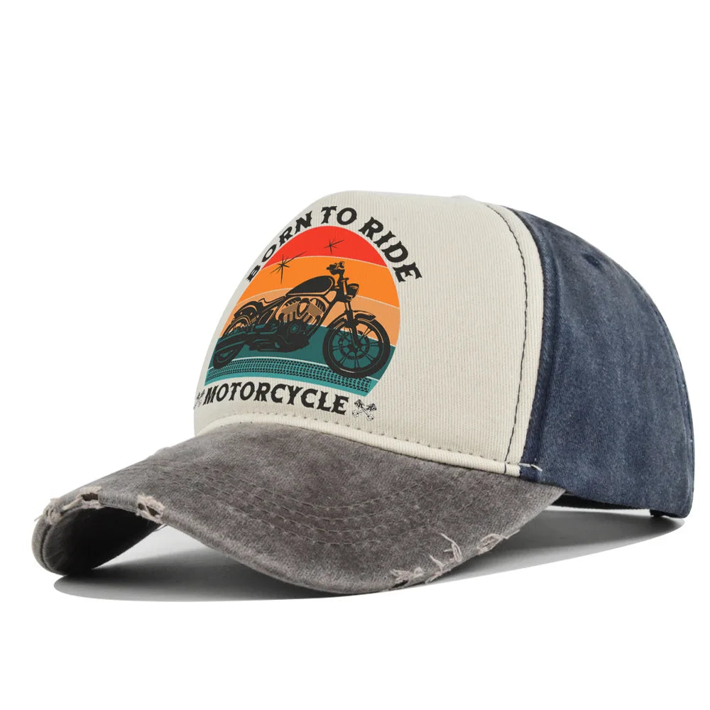 Retro Printed Cotton Baseball Cap for Men and Women