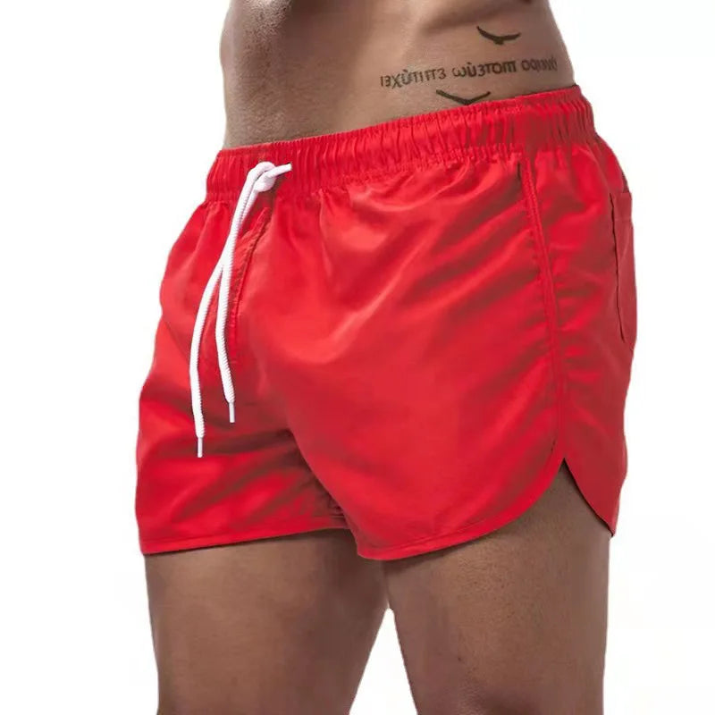 Men's Polyester Swim Shorts for Summer Beach Wear