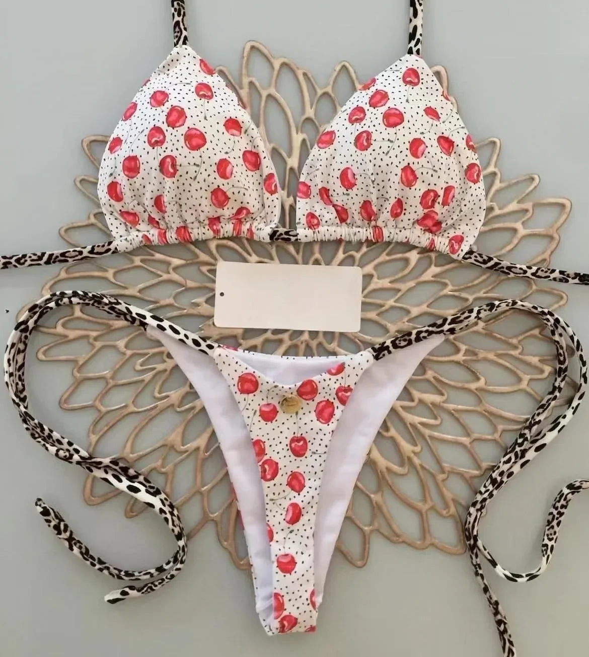 2024 Brazilian Bikini Women Suit with Cherry Print Design