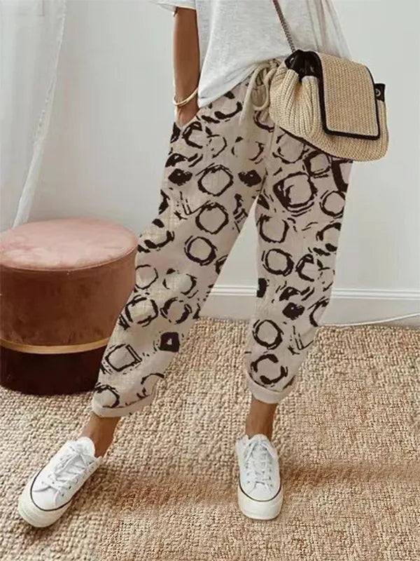 Floral Print Casual Pants for Women by MALEY LifeStyle