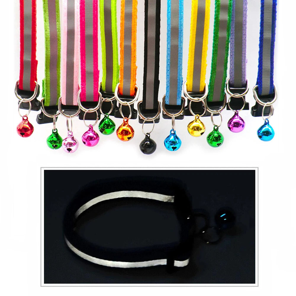 Reflective Bell Pet Collar for Small Dogs and Cats - 2 Pack