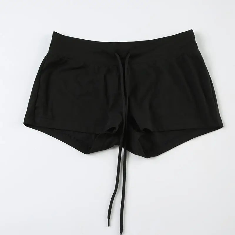 Vintage Y2K Harajuku Women Low Rise Lace Up Shorts