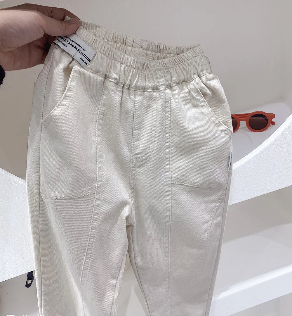 Boys' Casual Cargo Pants for Spring and Autumn Wear