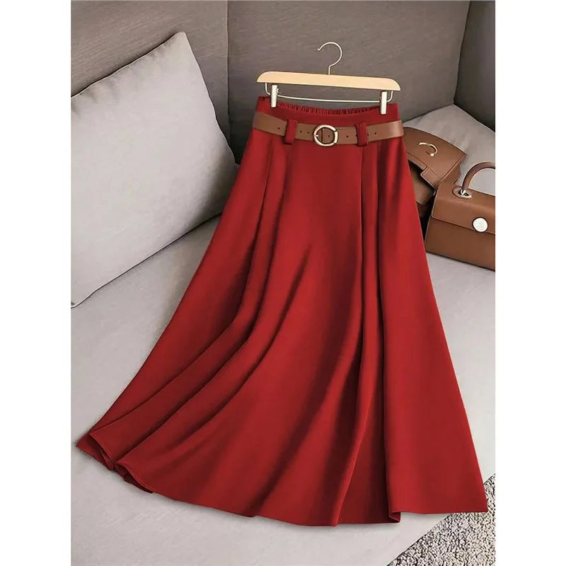 Mid-Length Pleated Skirt for Women in Polyester