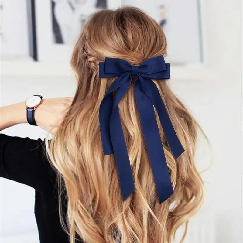Bow Hairpin Hair Accessory for Girls in Solid Colors