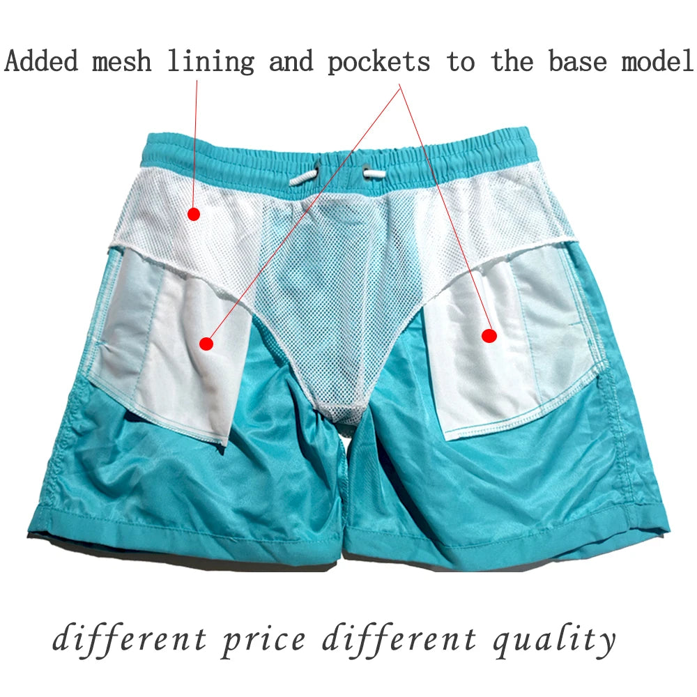 Men's Quick Dry Board Shorts with Pockets for Summer Beach