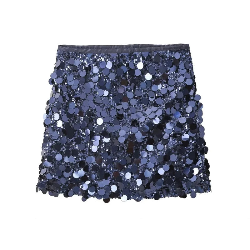 Bodycon Sequin Skirt for Women High Waist Mini Style