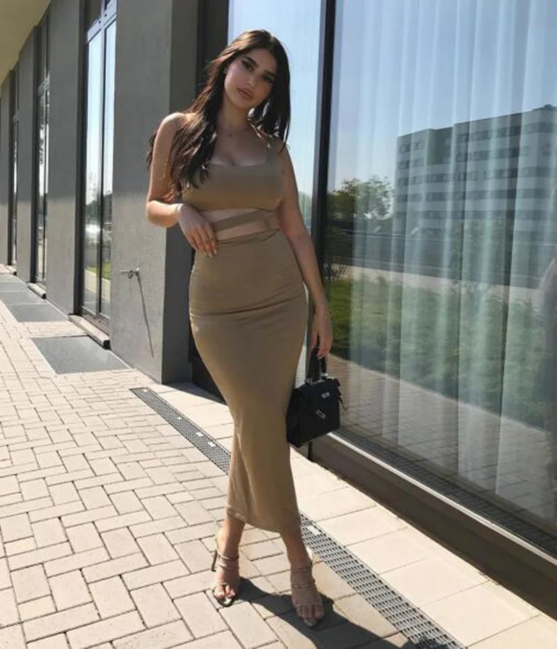 Stylish Polyester Two-Piece Mini Dress for Women