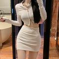 Korean Solid Color High Waist Elastic Skirt for Women