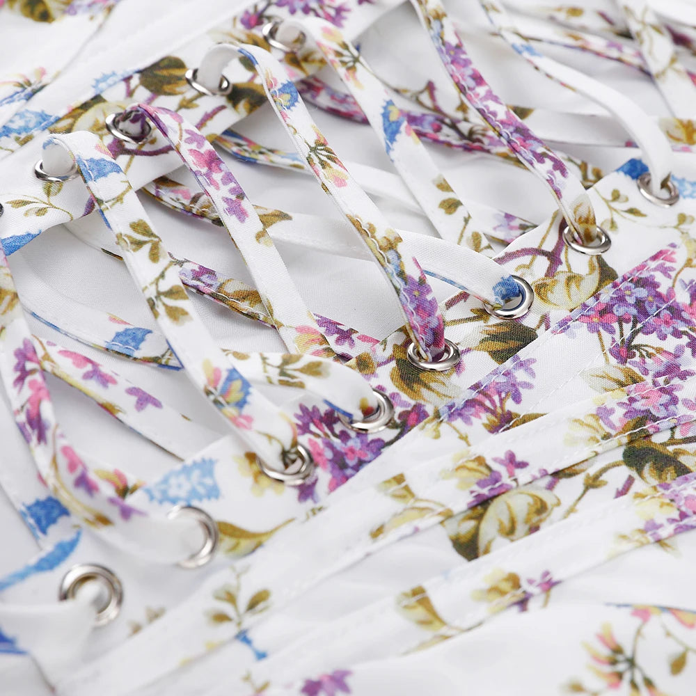 Oligai Floral Print Summer Cropped Top for Women