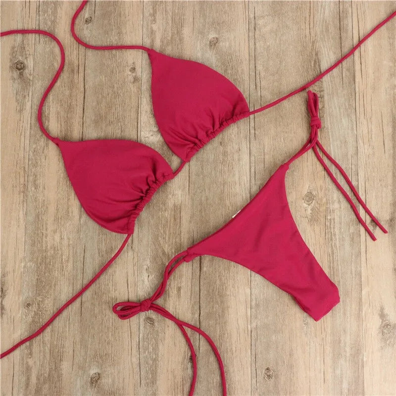 Women Sexy Bikini Set Push-up Padded Bra Two Piece Swimwear