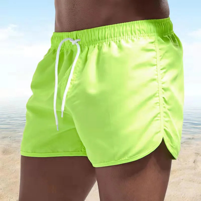 Men's Casual Summer Swim Shorts in Solid Polyester