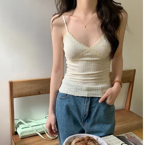 Lace Cami Top for Women Slim Fit Summer Layering Vest