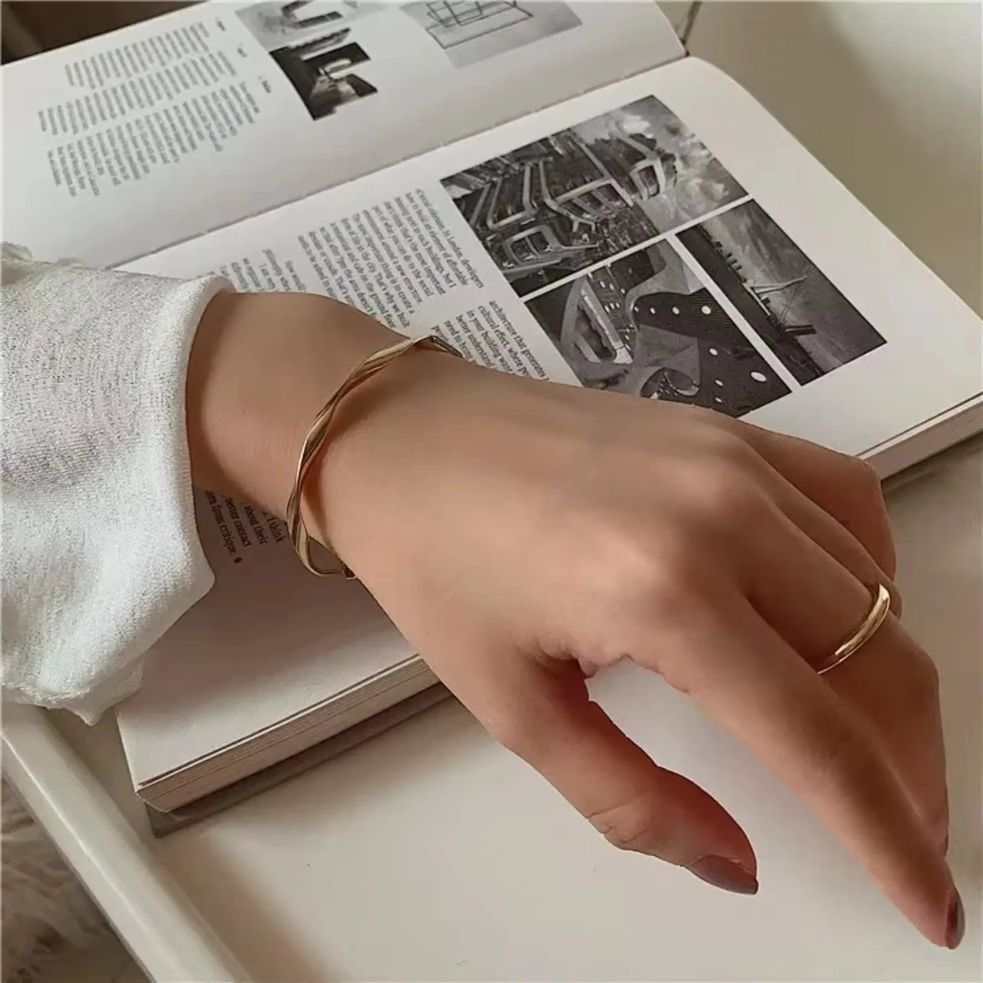 Elegant Twist Beaded Bracelet for Women by MOONBIFFY