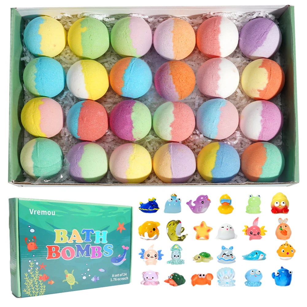 Vremou Kids Bath Bombs Gift Set with Surprise Inside