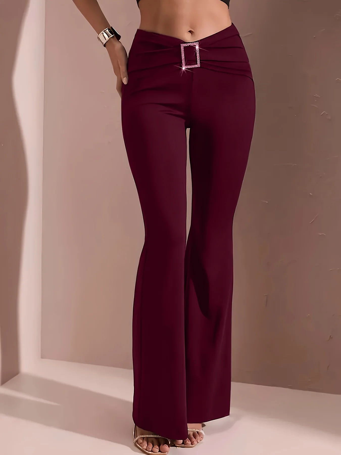 High Waist Sequin Pants for Women - Slim Fit Black Evening Trousers