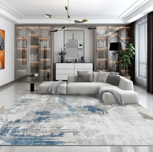 Large Gray Soft Lounge Rug for Modern Living Room and Bedroom