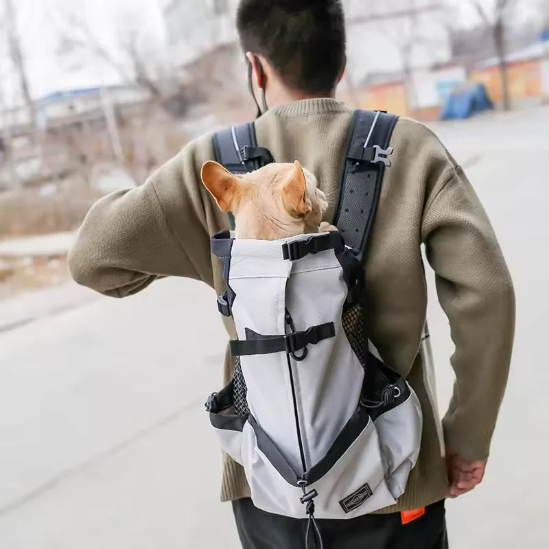 Durable Adjustable Nylon Pet Carrier Backpack for Medium Dogs