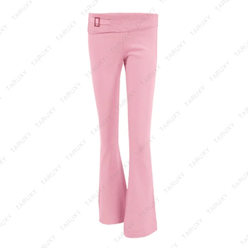TARUXY Women Zipper Hoodie Set with Flare Pants for Casual Wear