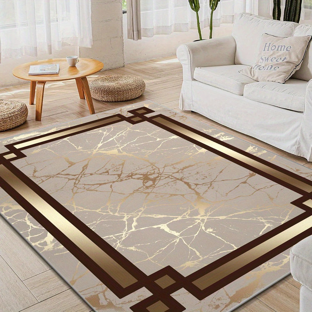 Durable Non Slip Living Room Carpet Soft Polyester Rug