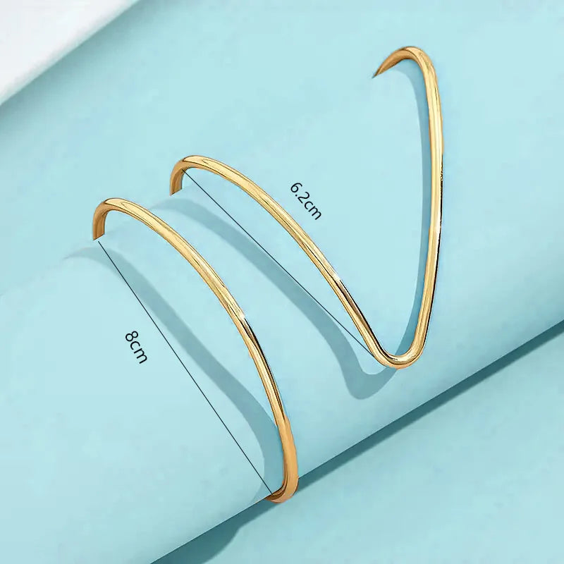 Trendy Geometric Cuff Bracelet for Women in Gold Color