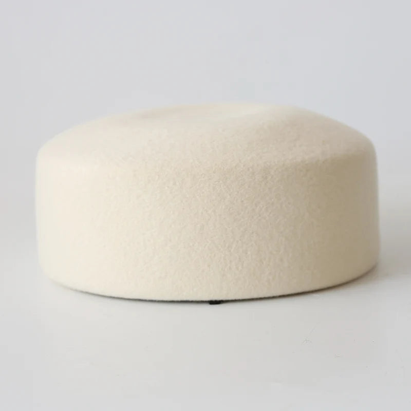 Wool Beret Hat for Women in Beige Khaki White Casual Style