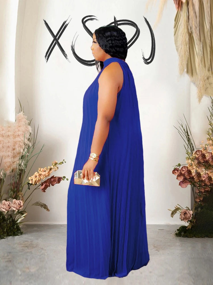 Elegant Plus Size Chiffon Halter Dress for Women