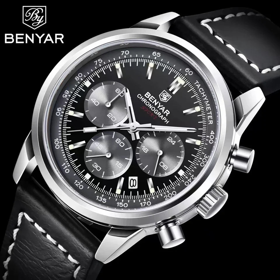 BENYAR 5188 Military Quartz Watch for Men Luxury Chronograph