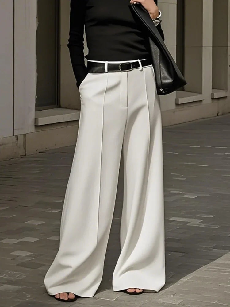 UOOZEE Women's High Waist Wide Leg Pants in Solid Color
