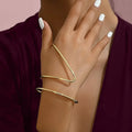 Trendy Geometric Cuff Bracelet for Women in Gold Color