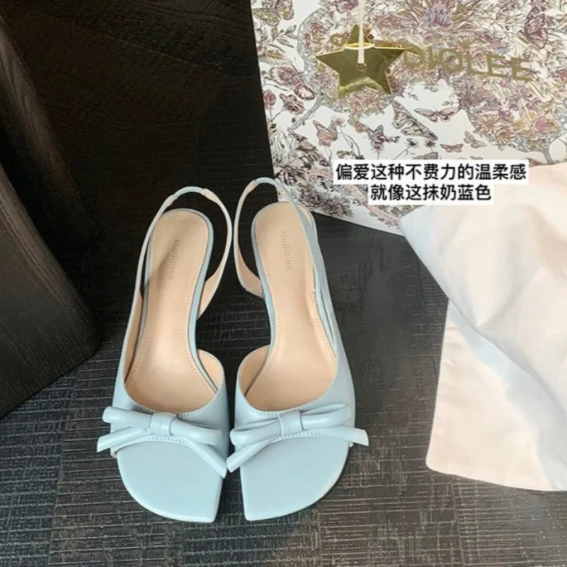 KLYH Elegant High Heeled Sandals for Women with Butterfly Knot