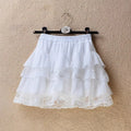 White Lace Summer Skirt for Women - High Waist A-Line