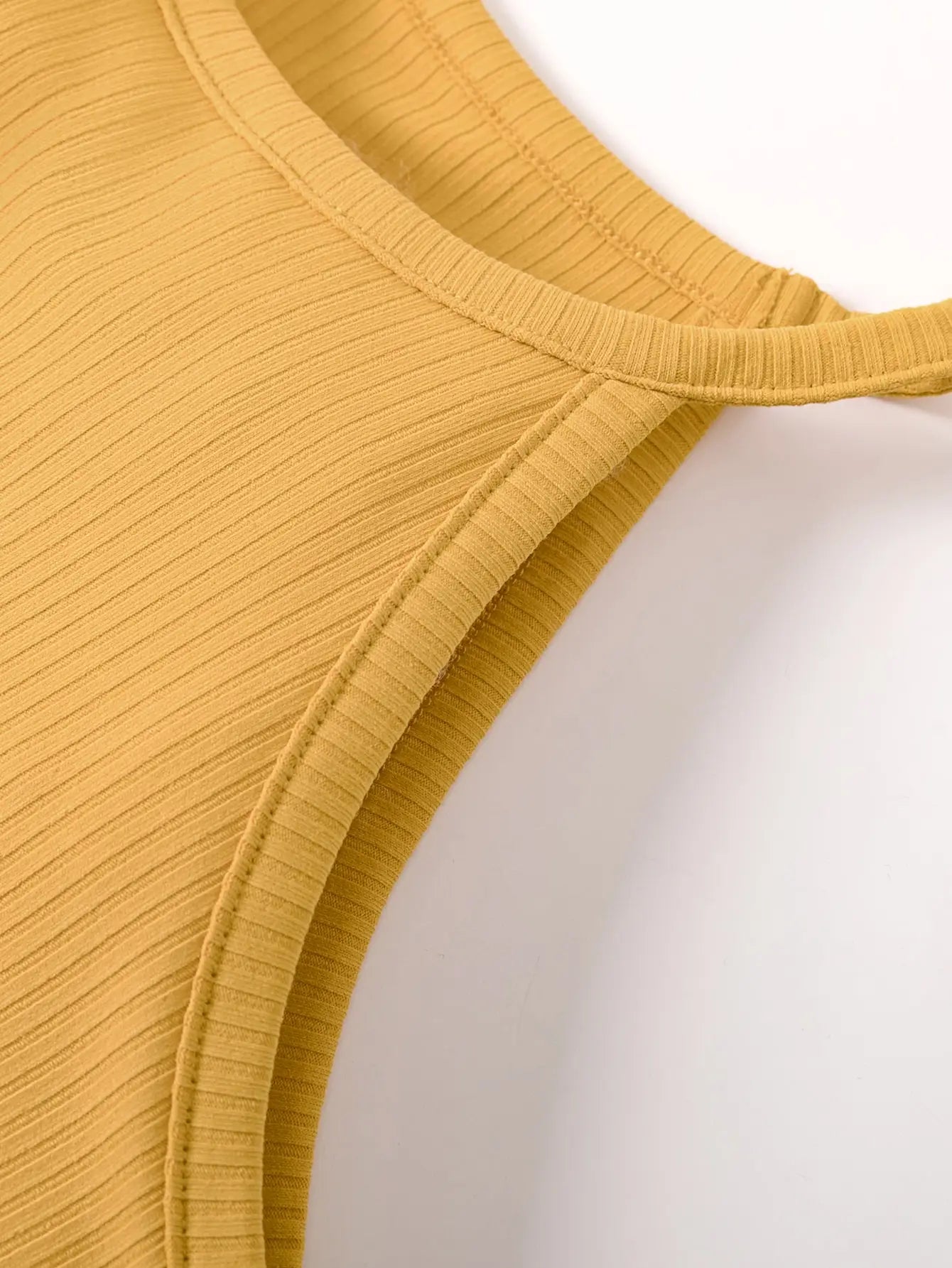 Multi-Color Ribbed Sleeveless Tops for Girls in Summer