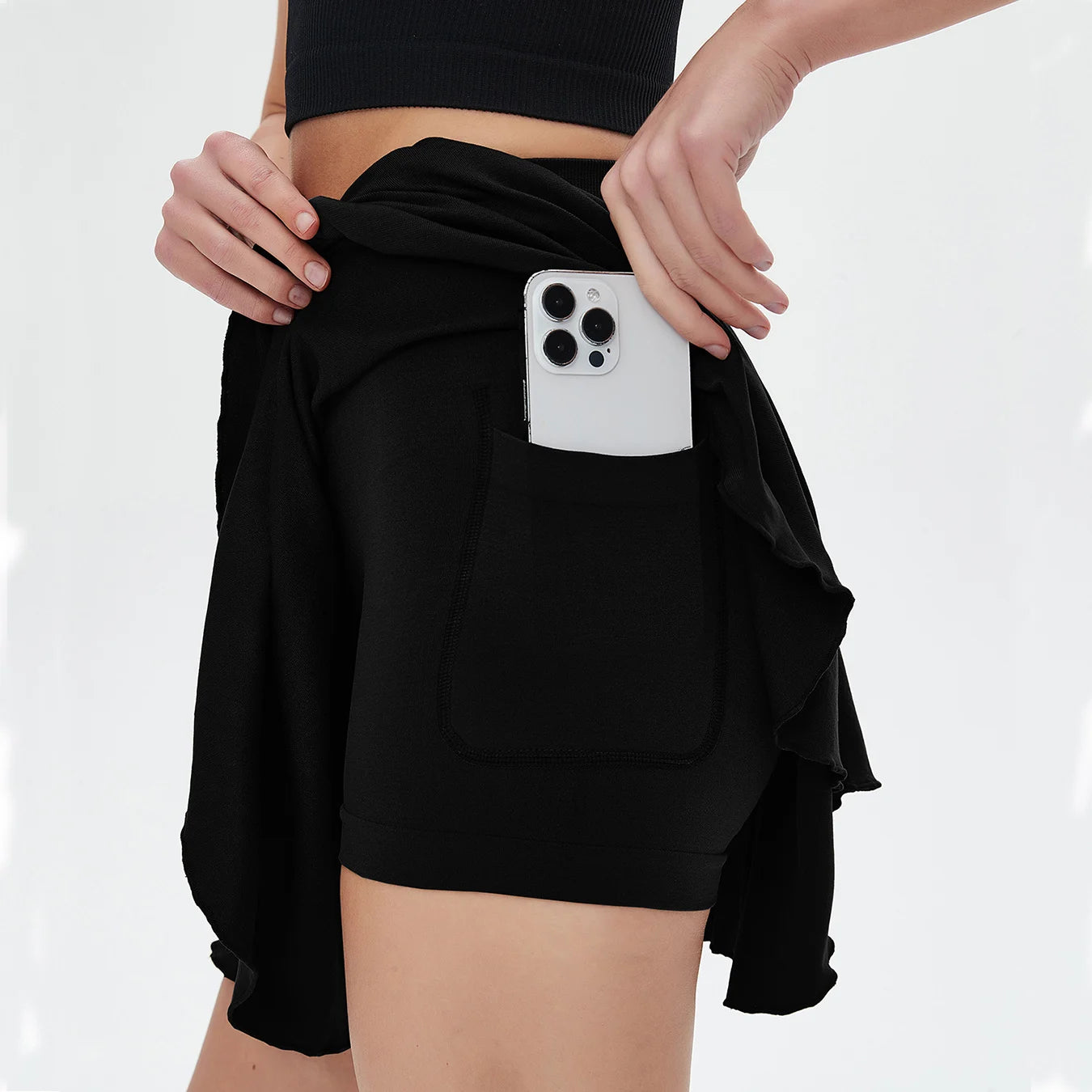 CZGUKE Women Tennis Skirt with Built-In Shorts in Nylon