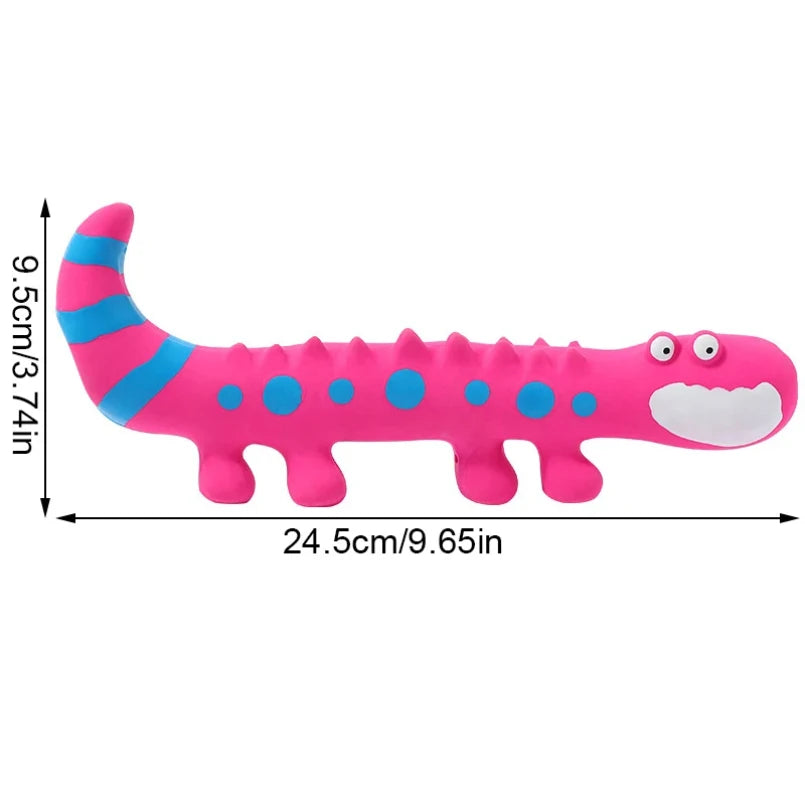 Squeaky Rubber Lizard Dog Chew Toy for Small and Medium Dogs