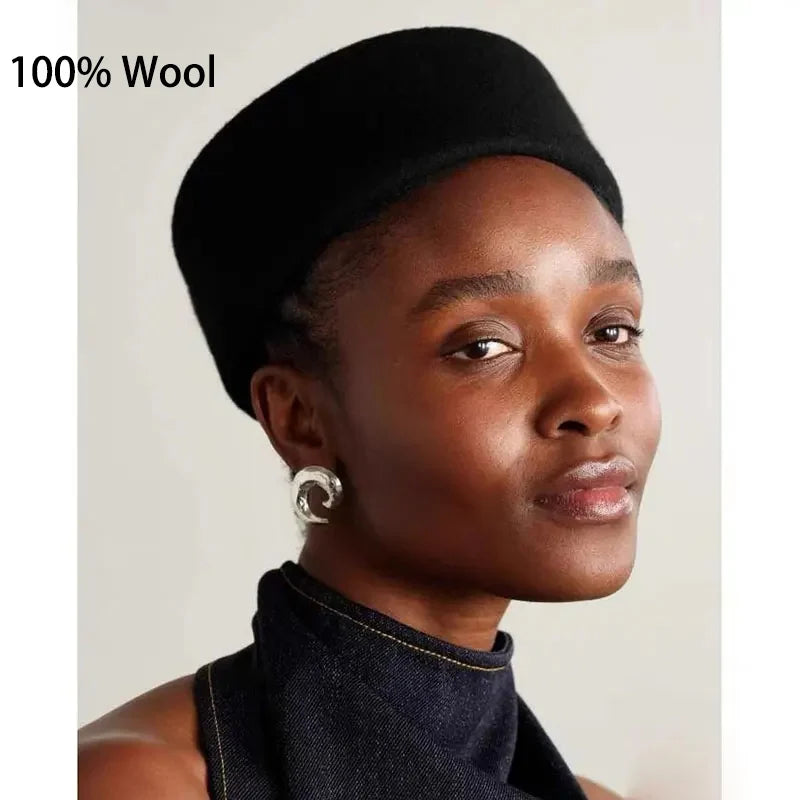 Wool Beret Hat for Women in Beige Khaki White Casual Style