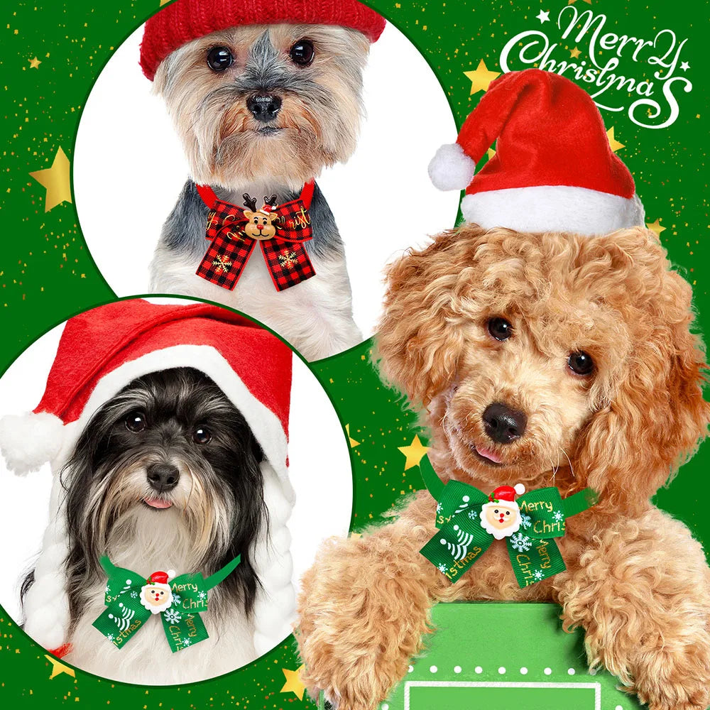 Vibrant Christmas Bow Tie Collection for Stylish Dogs