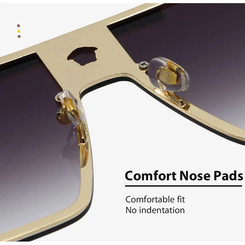 Oversized Fashion Sunglasses with Alloy Frames for Adults