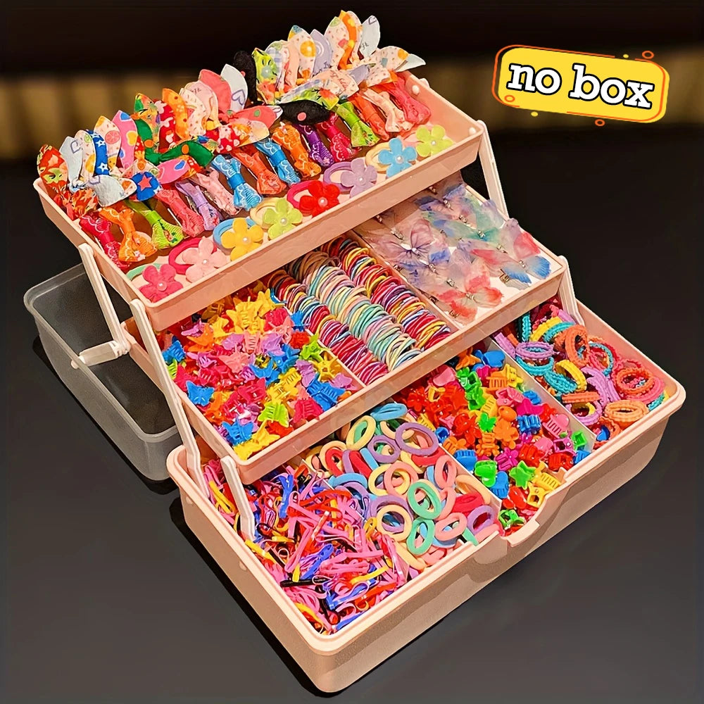 555pcs Colorful Butterfly Hair Accessories Set for Girls