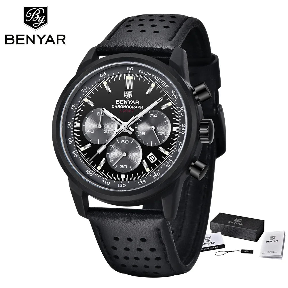 BENYAR 5188 Military Quartz Watch for Men Luxury Chronograph