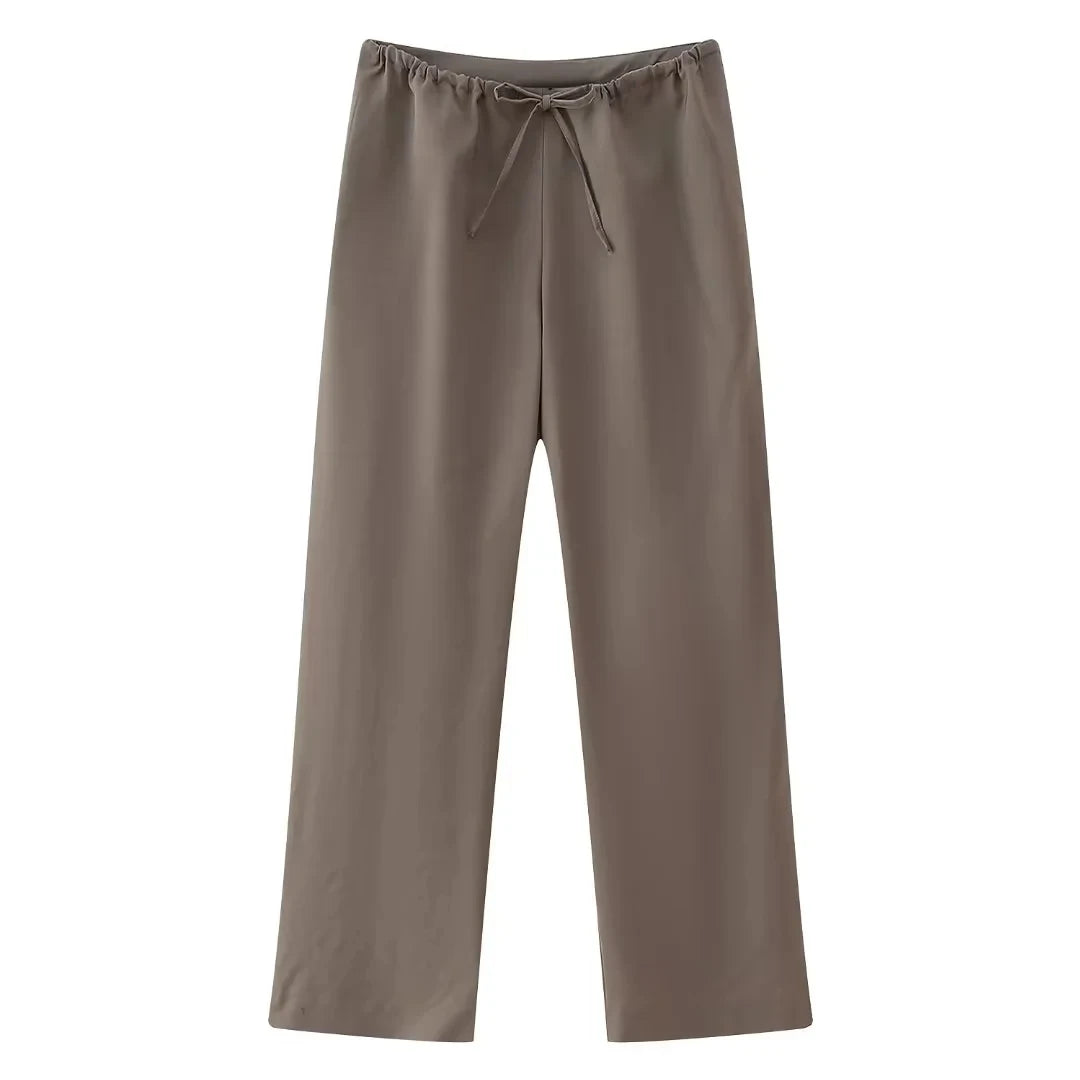 HH Women Vintage Solid Pant Set Backless Halter Top and Drawstring Trousers