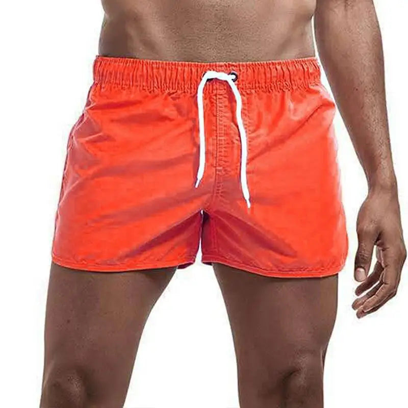 Men's Polyester Swim Trunks for Beach Wear in Solid Colors