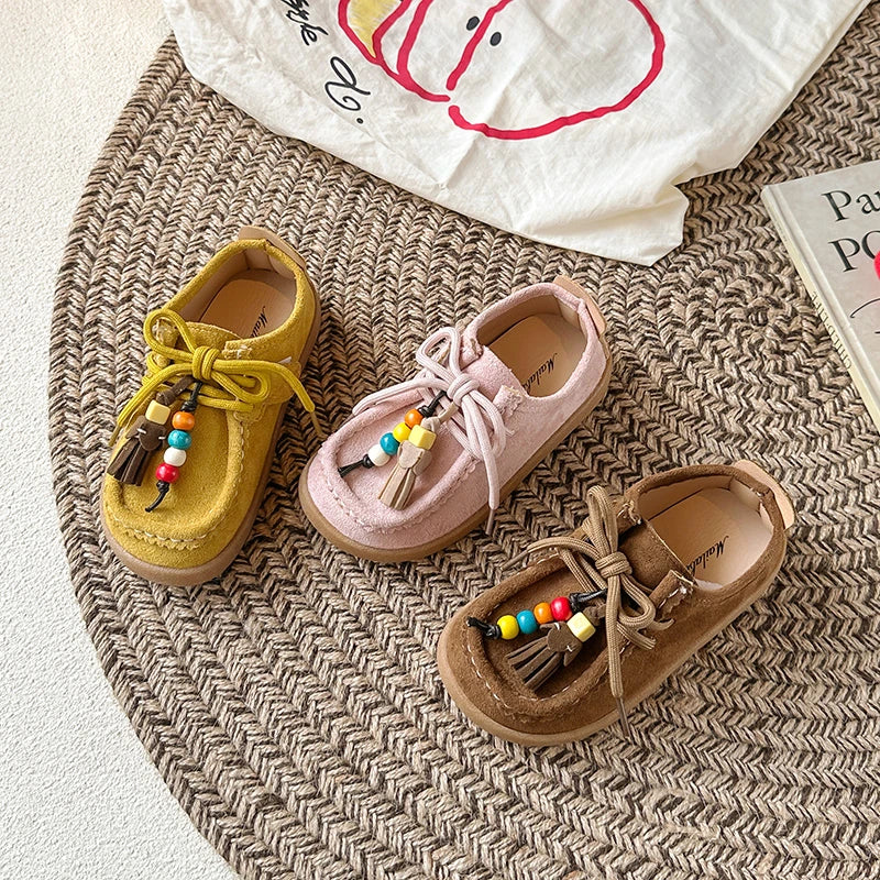 Retro Style Leather Mary Jane Shoes for Girls 3-6Y