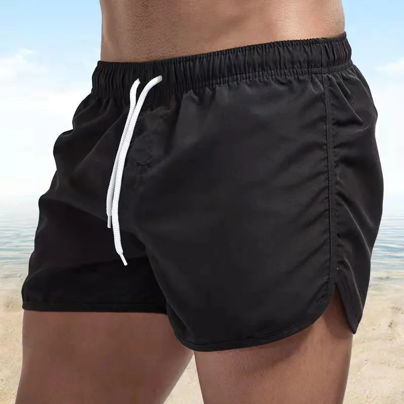 Men's Polyester Swim Shorts for Summer Beach Wear