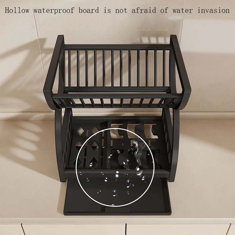 Double-Layer Kitchen Utensil Storage Rack for Space Saving