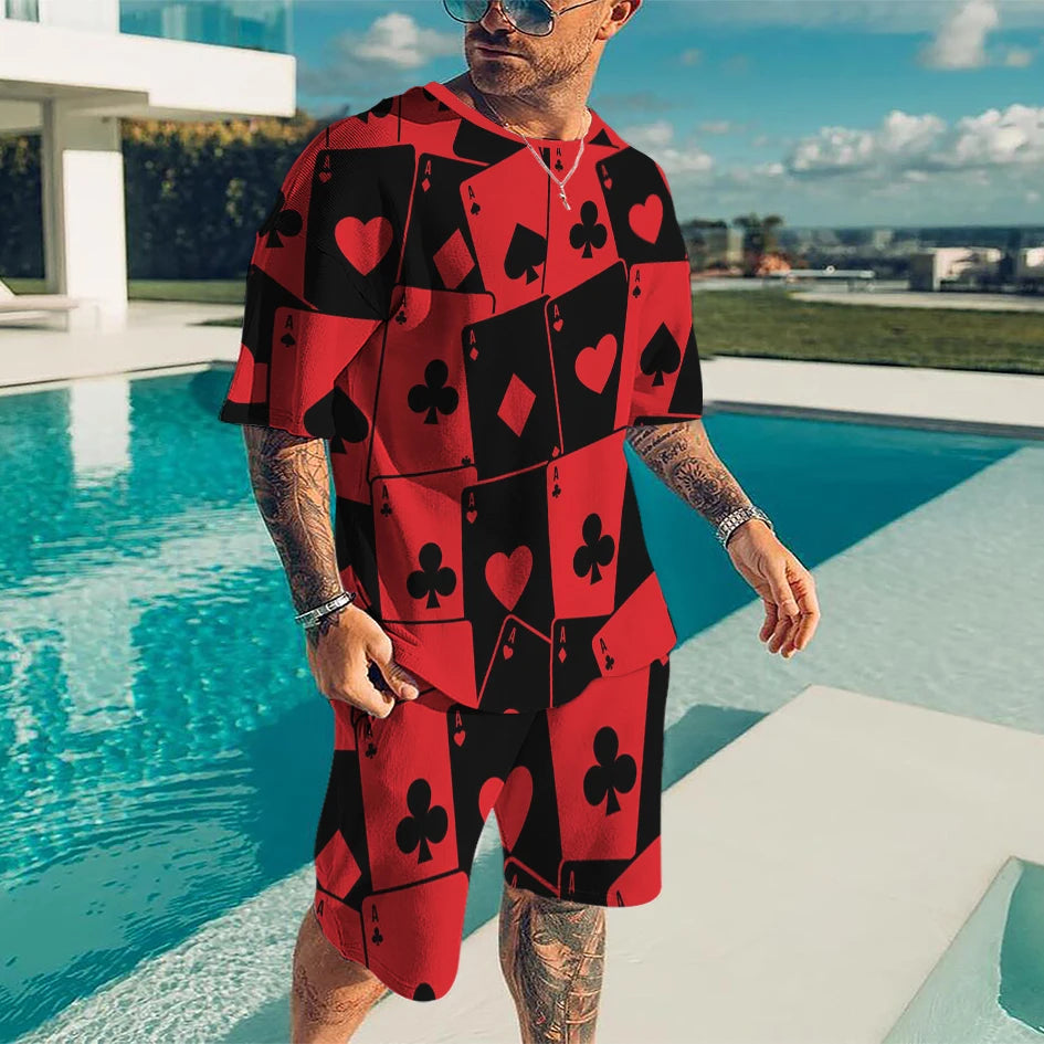 Men's Sportswear Trend Men Sets 3D Printed Tracksuits Clothing Casual Shorts+tshirts Set Sweat Suits Summer Tracksuit Men Sets