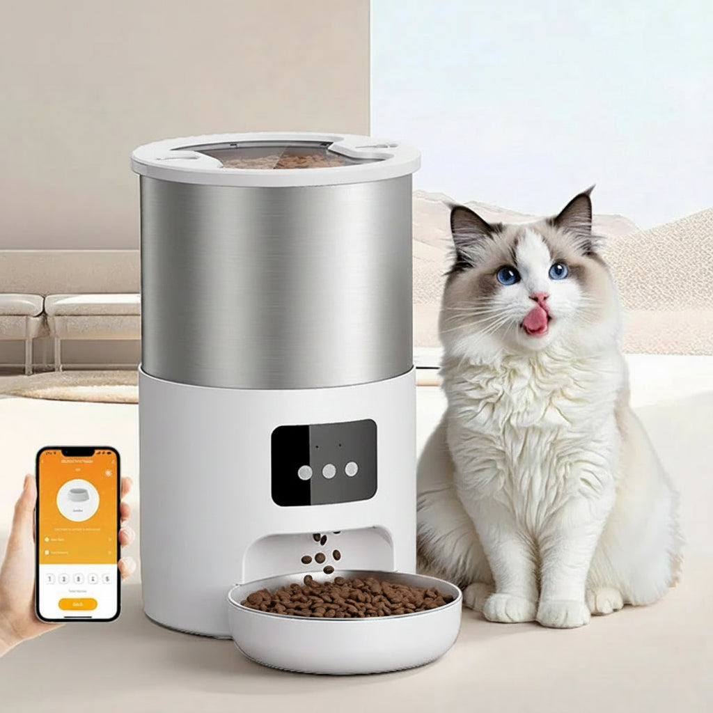 ROJECO 4.5L Smart Pet Feeder with Stainless Steel Design