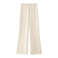 MUJER Women's Satin High Waist Pants for Casual Summer Wear