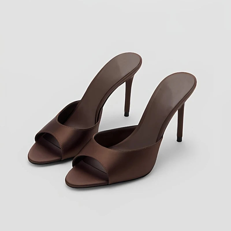Women's Sandals Summer New Women's Shoes Shallow Satin Open Toe High Heel Thin Strap Women's Shoes 35-42