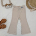 Stylish Girls' Bell Bottom Pants in Solid Color for Summer